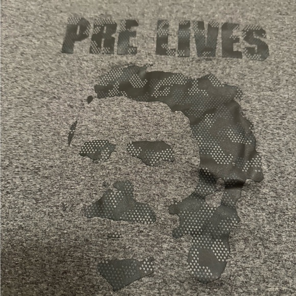 Nike “PRE LIVES” Steve Prefontaine 229 Stop Pre Gray Fit Dry Running T-Shirt XL - Picture 2 of 5